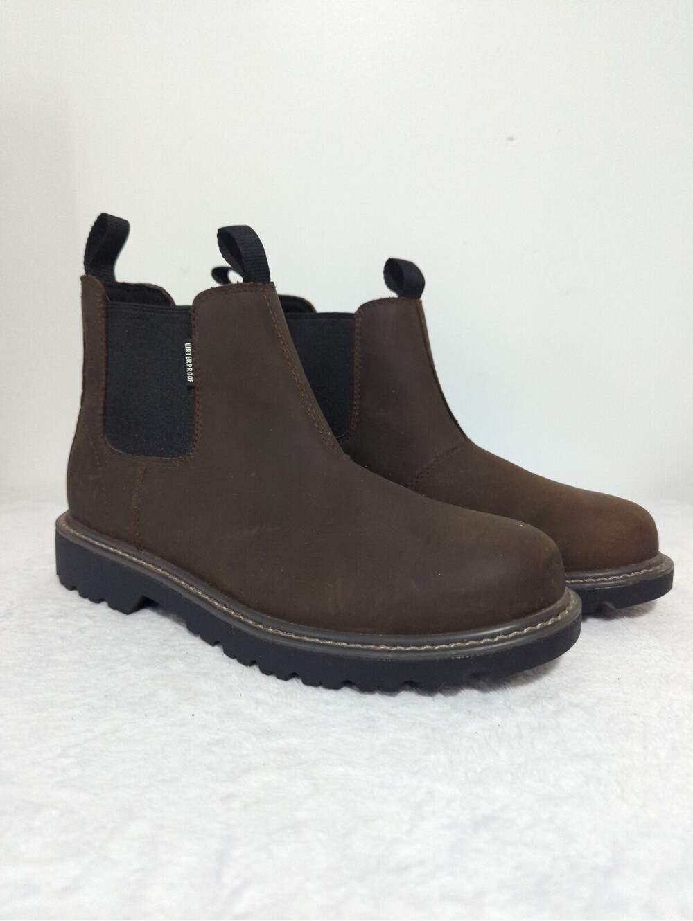 Wolverine Brown Leather Chelsea Boots Size 9 - Floorhand Work Romeo Soft Toe